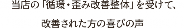 改善された方の喜びの声
